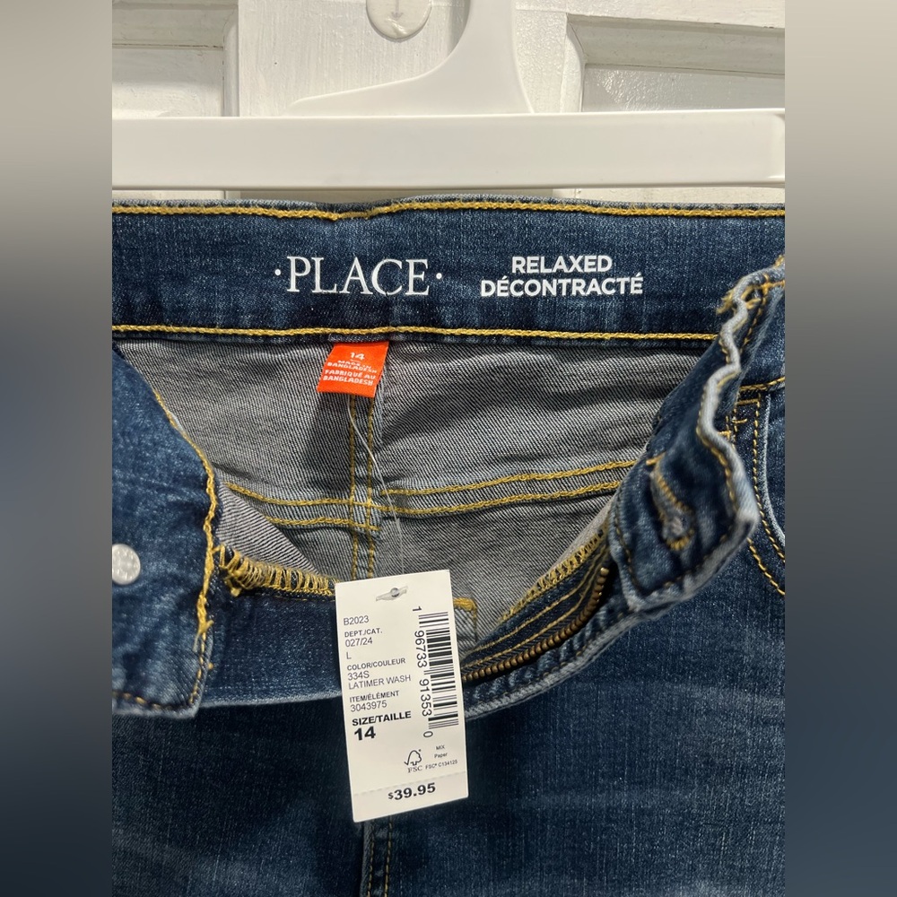 CHILDREN'S PLACE NWT Relaxed Fit Mid Rise Straight Leg Jeans SIZE 14 $39.95 MSRP